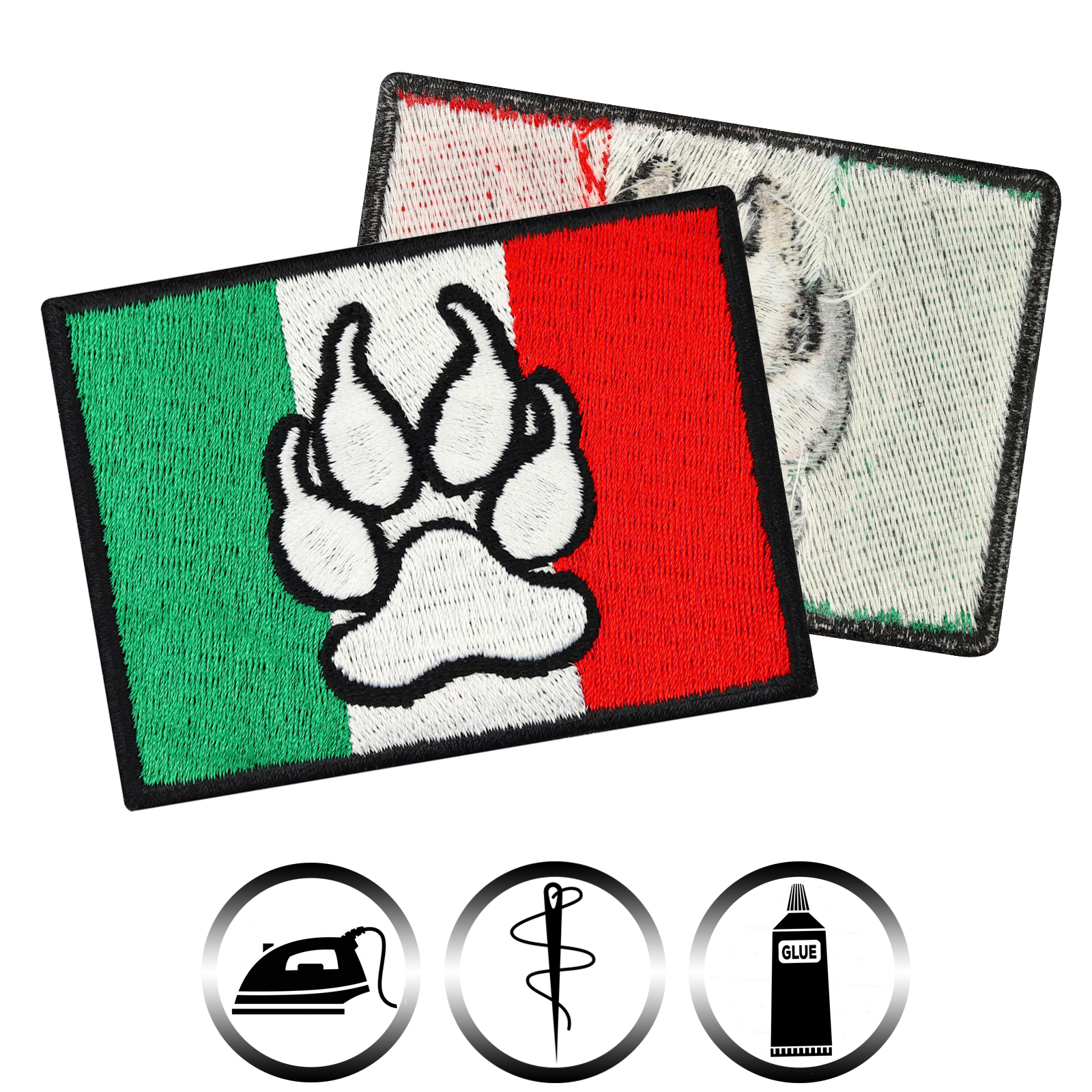 Italian K9 Flag mit Pfote - Patch