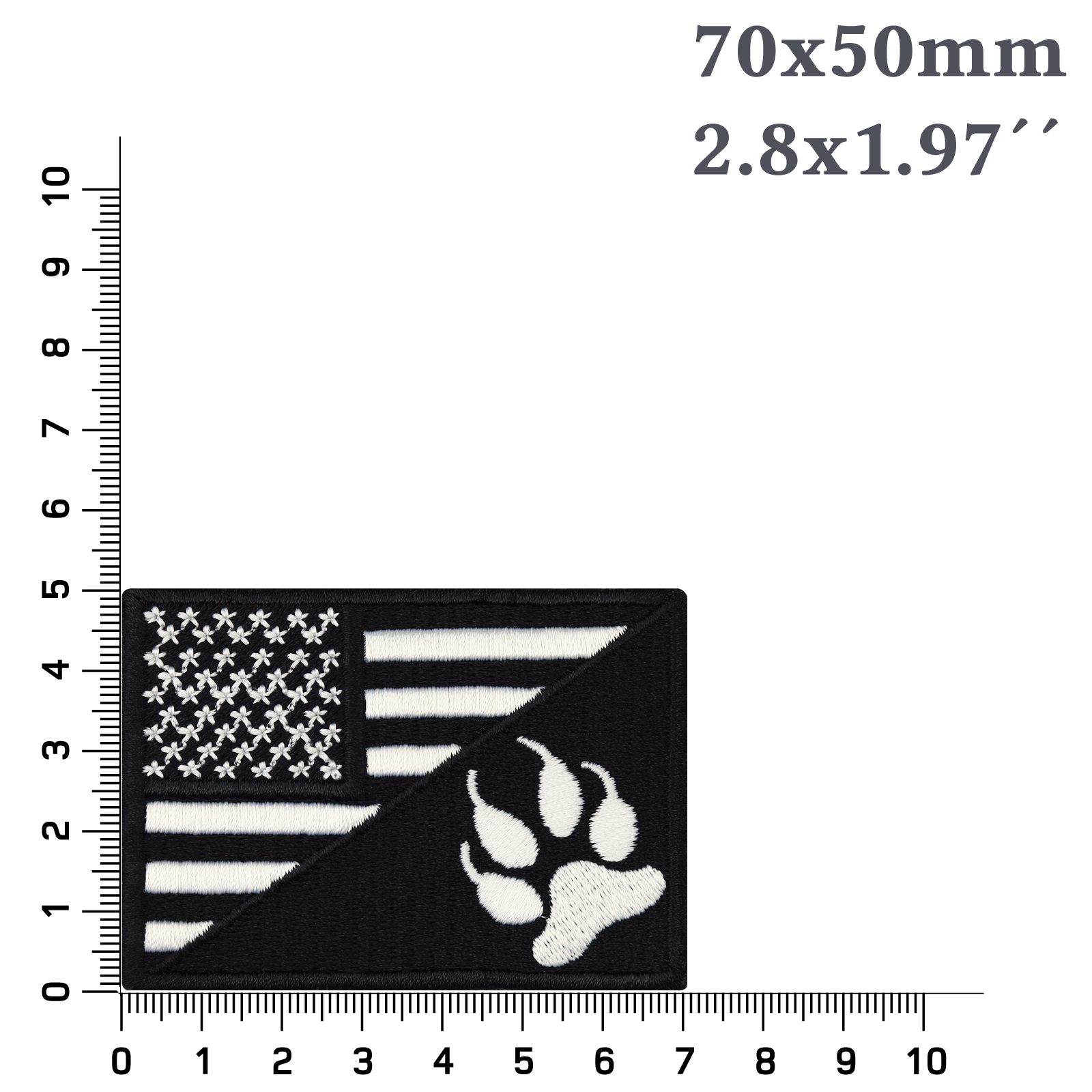 US K9 Flag mit Pfote - Patch