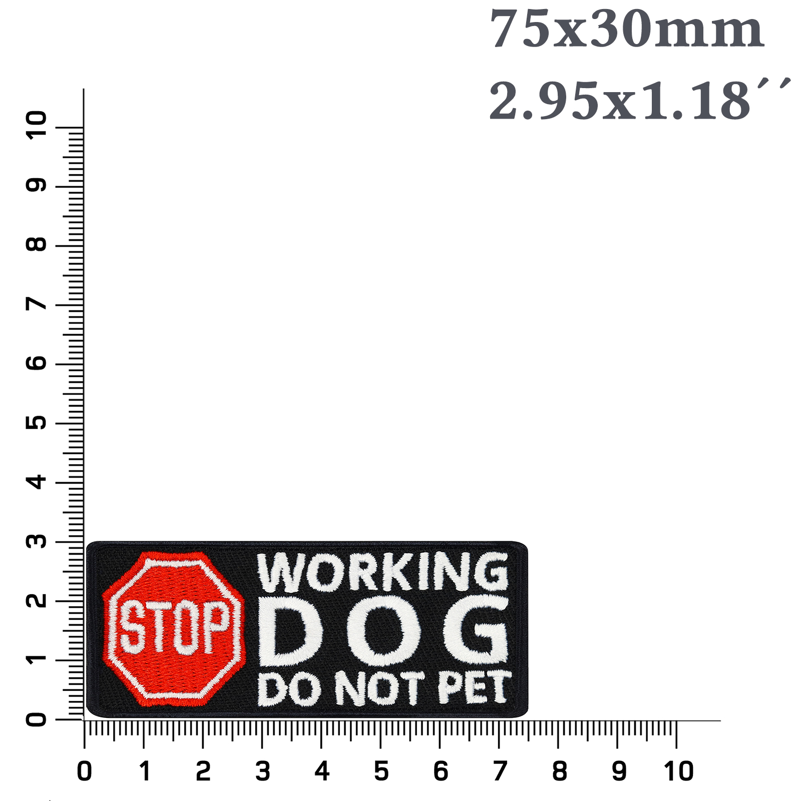 Stop - Working dog - do not pet - Patch