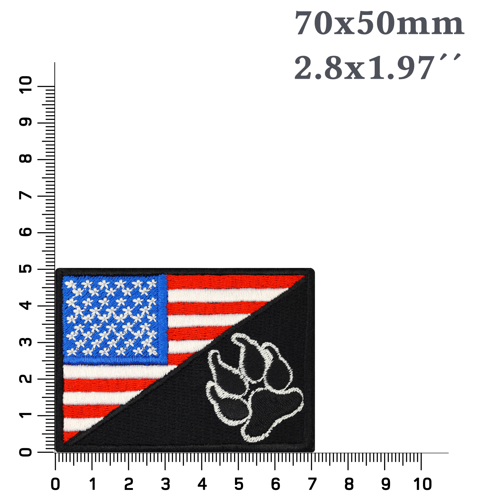 US K9 Flag mit Pfote - Patch