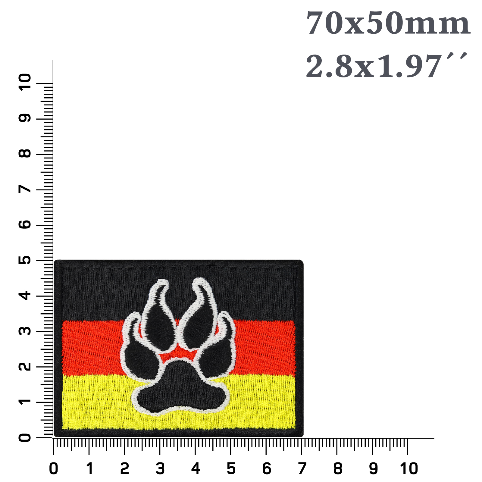 German K9 Flag mit Pfote - Patch