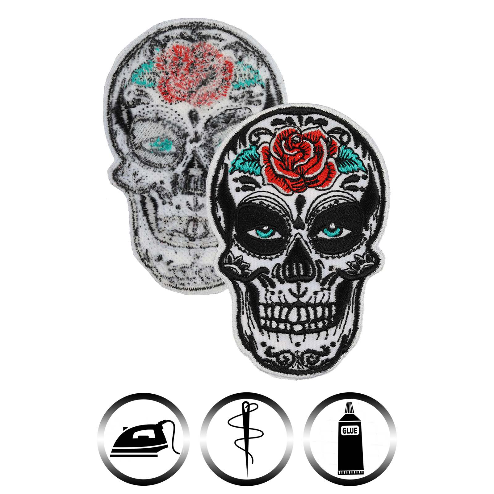 Mexikan Skull Rose - Patch