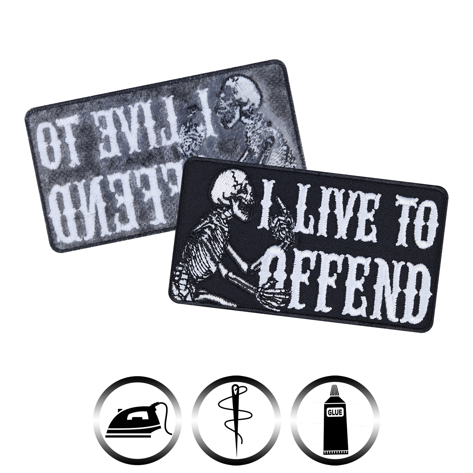 I live to offend skull - Patch