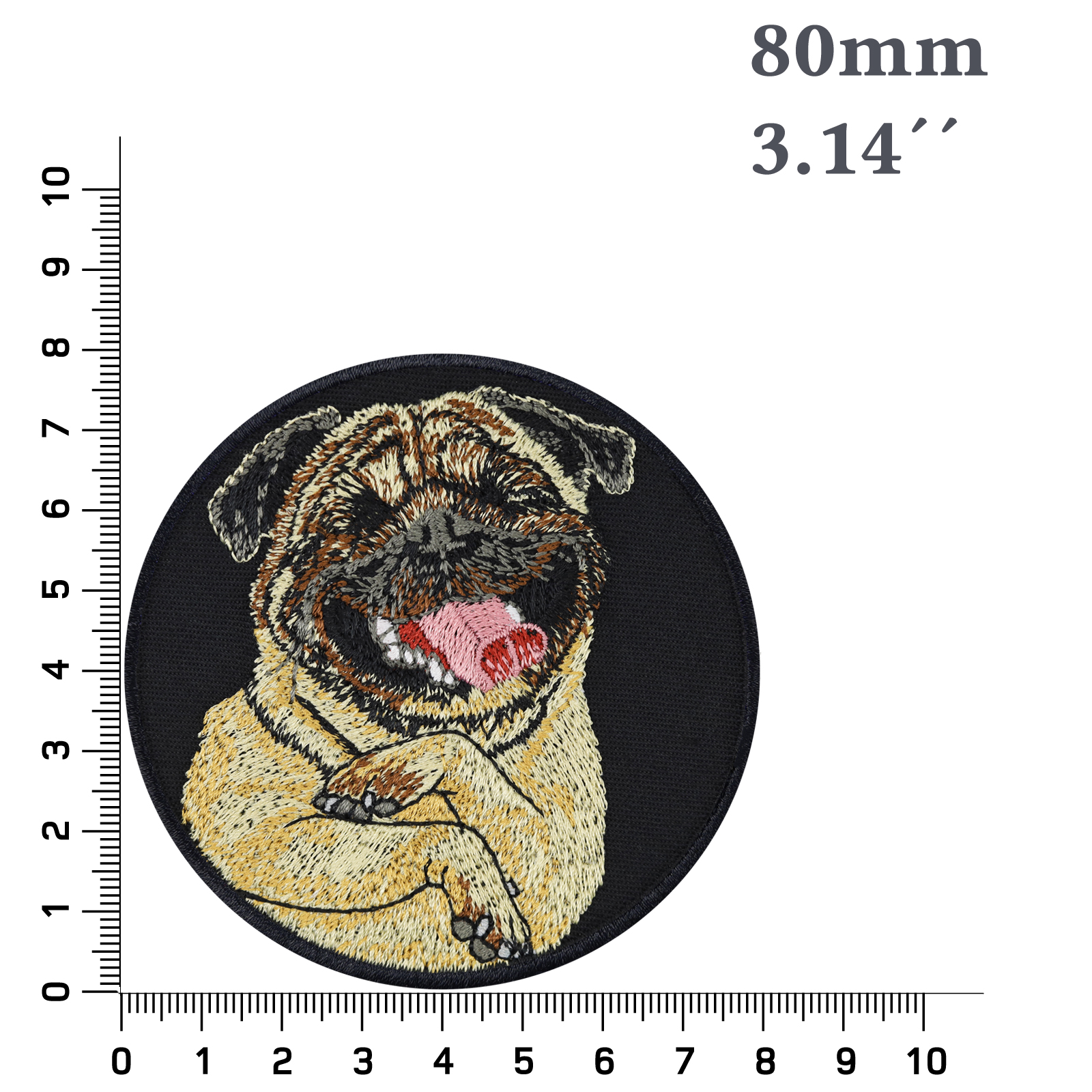 Lachender Mops - Patch