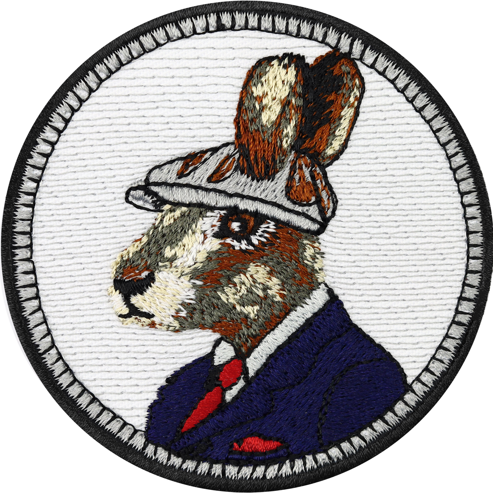 Cooler Hase mit Anzug & Krawatte - Patch